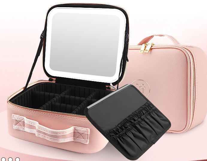 Organizador de maquillaje portátil con espejo LED - MakeZen